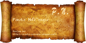 Pautz Nónusz névjegykártya